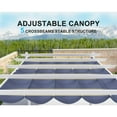 thumbnail image 3 of PURPLE LEAF 10' x 10' Outdoor Retractable Pergola Heavy-Duty Aluminum White Pergola with Sun Shade Canopy Patio Modern Shelter for Garden Porch Yard Deck Beach Grape Trellis, Navy Blue, 3 of 10