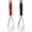 Red+Black, variant on 2Pcs Stainless Steel Flat Whisk, Multi-purpose Rubber Handle Sector Shape Non Slip Ergonomic Design for Kitchen, Restaurant, Cooking, Stirring Gravy, Eggs