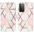 thumbnail image 3 of Allytech Galaxy S21 Ultra Wallet Case, Galaxy S21 Ultra Case, Marble Pattern PU Leather Kickstand Flip Cover Shockproof Drop Protection Cards Holder Wallet Case for Samsung Galaxy S21 Ultra, Pink, 3 of 9