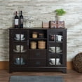 thumbnail image 1 of Visentor 42 Inch Console Table, Buffet Sideboard, Kitchen Dining Room Storage Cupboard Storage Cabinet with Glass Doors, Espresso, 1 of 8