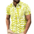 thumbnail image 2 of Teissuly Men's Casual Gradient Short Sleeved Lapel Button Up T-shirt Top, 2 of 5