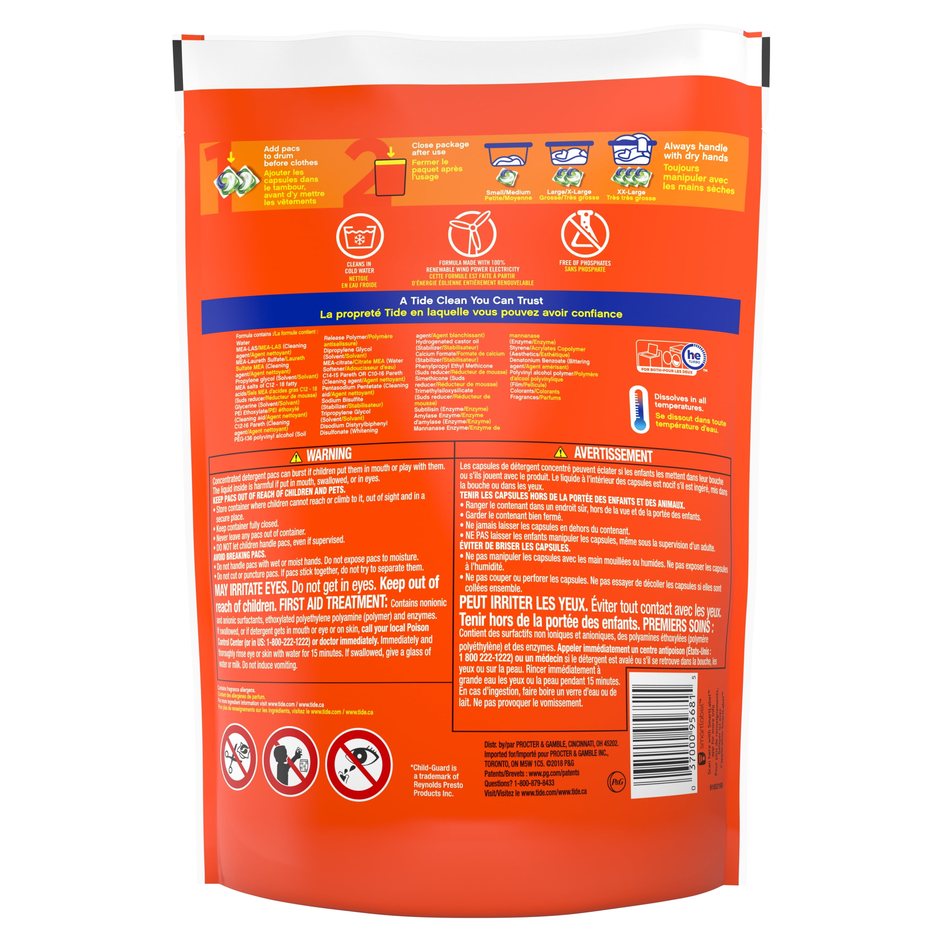 Tide Pods Febreze Sport Odor Defense Laundry Detergent Pacs, 32 Ct
