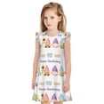 thumbnail image 1 of Fotbe Watercolor Gnome Garden Vestido de Dormir para Niñas de 3 a 10 Años, Mangas Cortas, Estilo Princesa, Pijama Camisón con Mangas Voladas-Large, 1 of 6
