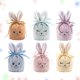 thumbnail image 3 of Bolsas de conejito de Pascua con orejas de conejo Bolsas de regalo de terciopelo suave Linda sonrisa de conejito Perfecta para dulces de azúcar Decoración de Pascua y embalaje de regalo, 3 of 5