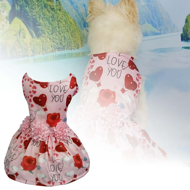 TIELUTT Pet Dog Clothes Valentine's Day Summer Cute Pet Clothes for Large Dogs Pet Clothes for Small Dogs Pet Clothes for Large Dogs Female Pet Clothes Hangers for Small Dogs Pet Clothes for Small Do