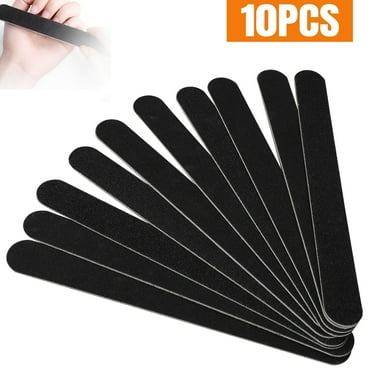 10pcs Professional Nail File Set, TSV 100/180 Grit Double-Sided Emery Board Nail Files, Nail Buffering Files for Salon Home, Black