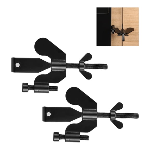 2 Pack Portable Door Locks Adjustable Travel Safety Door Lock for Home and Hotel Black