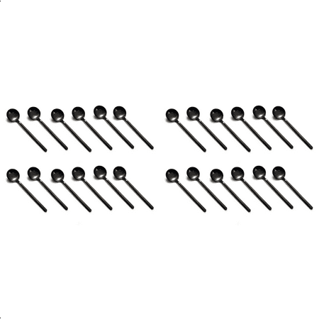 

Mini Dessert Spoons Coffee Spoons Black Plated Teaspoons Frosted Handle for Dessert Tea Ice Cream Cake Coffee 24
