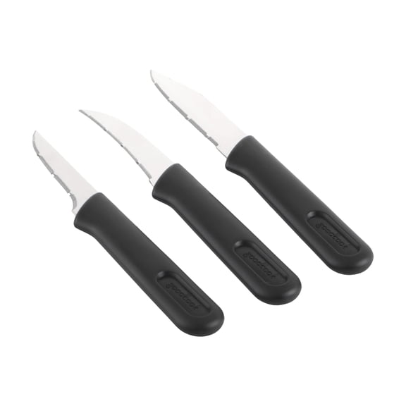 GoodCook Silver 3-Piece Stainless Steel Kitchen Paring Knife Set, Multicolor