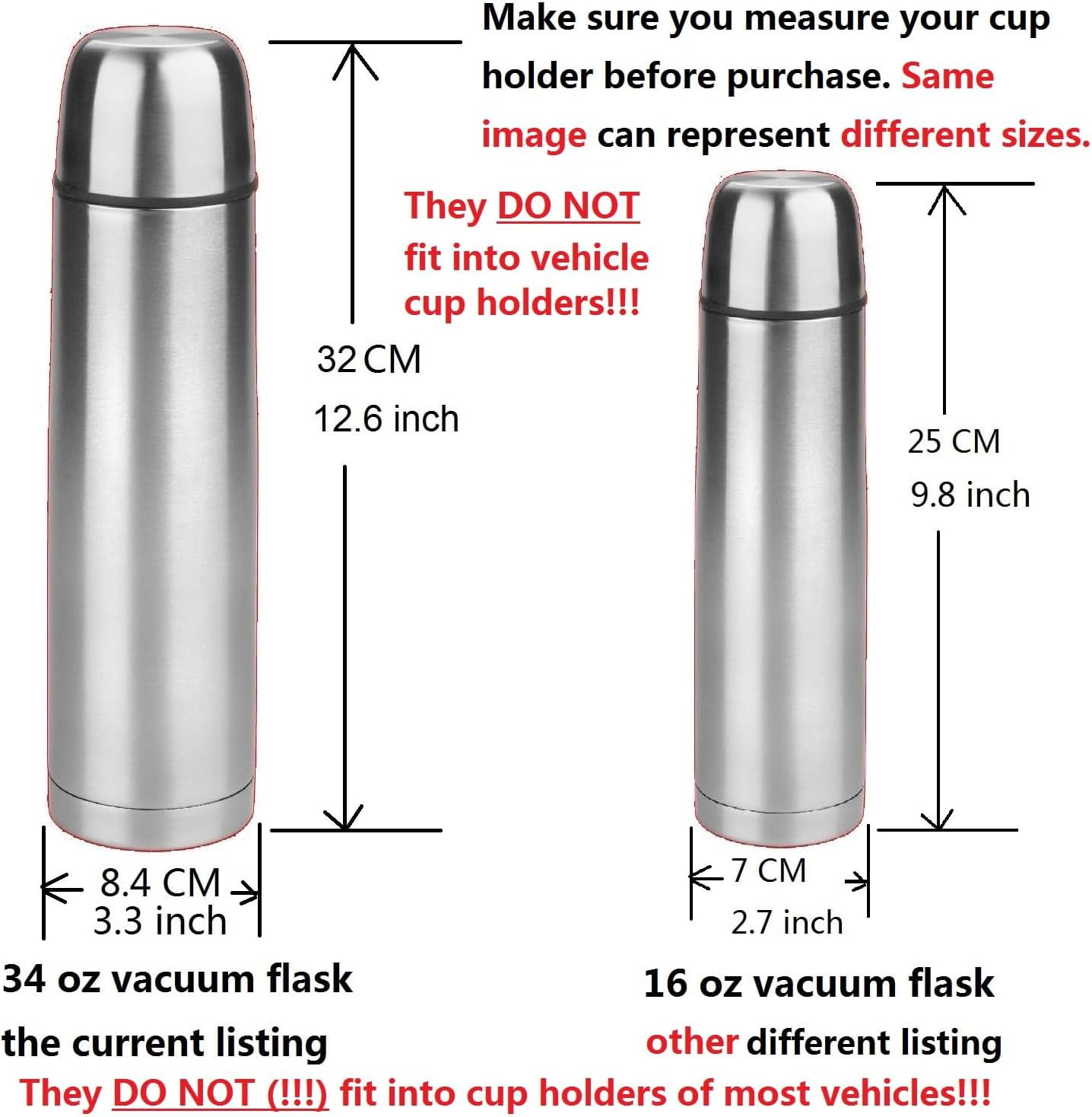 Leberna Vacuum Insulated Stainless Steel Thermos 34 oz Hot Cold Drink Bottle  with Leakproof Lid - Walmart.com