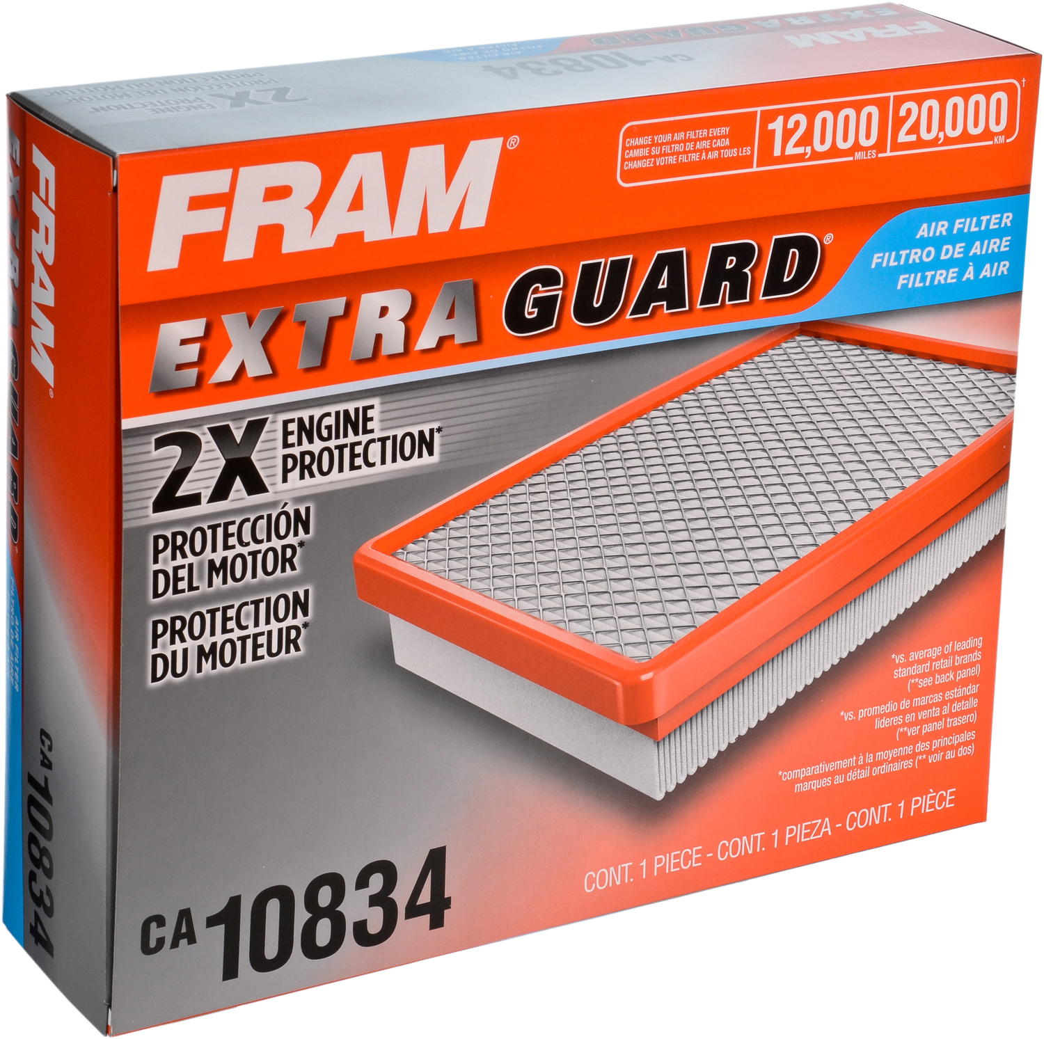 FRAM Extra Guard Air Filter, CA10834 for Select Ford Vehicles Fits select: 2010-2013 FORD TRANSIT CONNECT