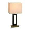 thumbnail image 5 of Better Homes & Gardens 18"H Metal Windowpane Table Lamp, Black Finish with Faux Wood Base, 5 of 8
