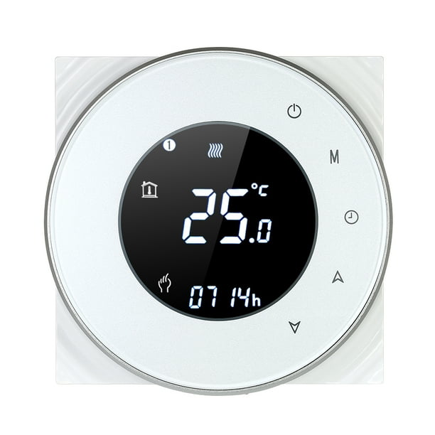 leyfeng Termostato de calefacción eléctrica programable 16A, controlador de temperatura, pantalla táctil LCD con retroiluminación, función de Control de voz