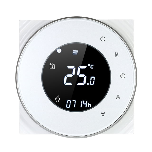 Bouilloire à Gaz Programmable Thermostat de Chauffage Contact Sec Contrôleur de Température Écran Tactile LCD avec Rétroéclairage Contrôle Vocal Compatible avec Amazon Echo/Google Home/IFTT