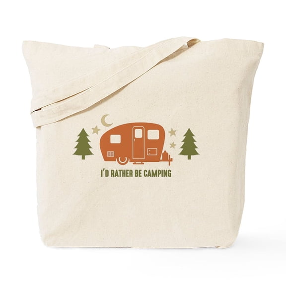 CafePress - Rather Be Camping C3 Tote Bag - Unisex Canvas Tote Bag, Beige, 1-Piece