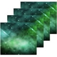 thumbnail image 2 of Space Galaxy Green Washcloth 12x12in Set, 2 Pack Absorbent Cotton Towel Square Kitchen Dishes Towels, Soft Cleaning Face Hand Towel Fast Drying Wash cloth, 2 of 7