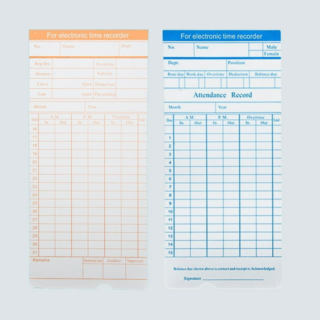 Time Card,18 * Employee 2-sided 18 Employee Attendance Time 90pcs/ Time Dsfen Leeofty Recoer