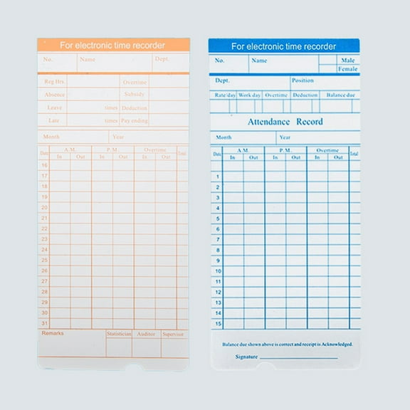 Time Card,90pcs/ Time 2-sided Time 2-sided 18 2-sided 18 * Attendance Time Clock 18 * Employee Dsfen Sdads Eryue