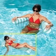 thumbnail image 3 of Open Box COMFY FLOATS Inflatable Striped Hammock Pool Float, Teal, 3 of 8