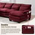 thumbnail image 4 of Villeston 110" U Shaped 4-Seat Chenille Sectional Sofa for Living Room, Modular Sofa Sleeper with Double Chaise & Memory Foam，Wine Red, 4 of 7