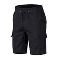 thumbnail image 4 of Clearance! Lisingtool Cargo Pants for Men Male Casual Mid Waist Shorts Pant Solid Splice Pocket Drawstring Knee Length Shorts Promotion Sale, 4 of 5