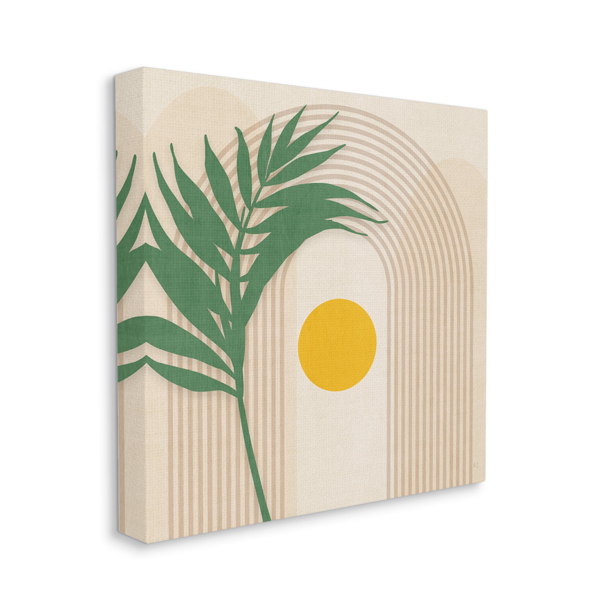 Stupell Industries Tropical Leaf with Arch Botanical & Floral Painting Gallery Wrapped Canvas Art Print Wall Art, 30 x 30