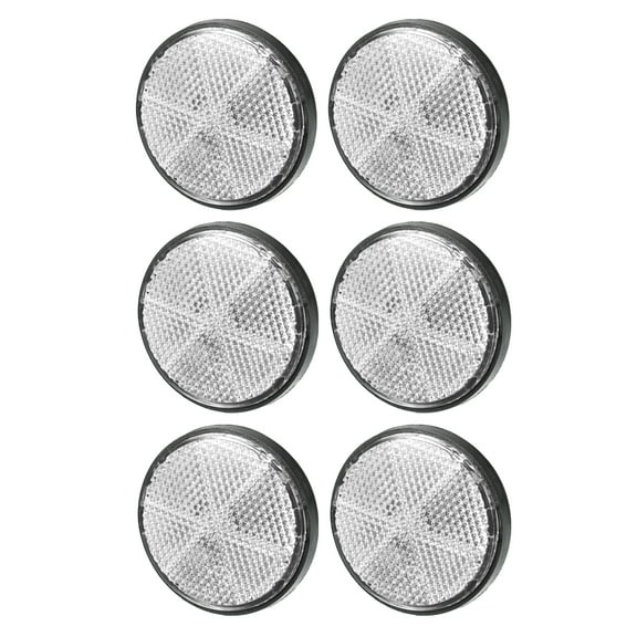 6pcs 2.20"x0.31" Universal Reflector Round Motorcycle Bike Safety Increase Visibility and Safety White