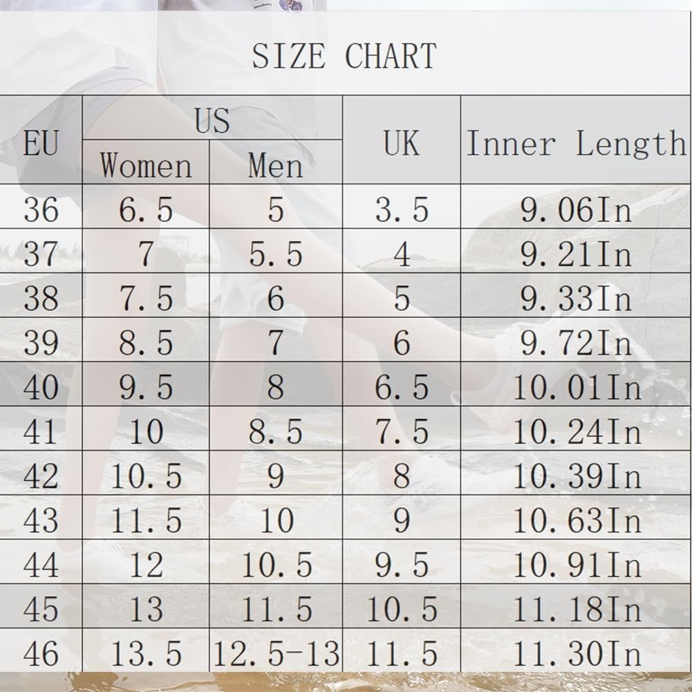 Men's and Women's Beach Hiking Fitness Shoes – Waterproof EVA Comfort Insole, Non-Slip Rubber Sole, Lightweight Couple Style Sneakers for Outdoor Activities