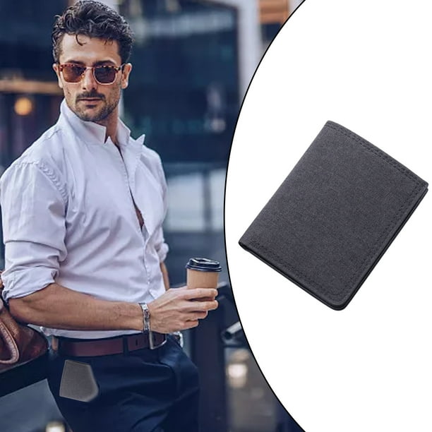 Cartera de Lona para Hombre Titular de Dinero Corto Titular de de Identificacion de Credito con Bolsillo para Monedas Cierre de Boton Plegable Sunnimix billetera de hombre Walmart en linea
