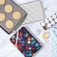 thumbnail image 5 of Yayeee Pot Holders Kitchen Heat Resistant with Pockets 7"x9.8" Cotton Oven Cooking Hot Pads, Purple Dragon Scales Pattern, 5 of 7