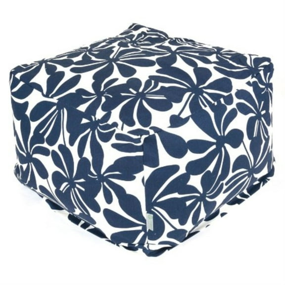 Majestic Home Goods Ottoman Pouf Plantation Navy