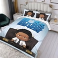 thumbnail image 3 of Jefe Bebé África Niño Conjunto de sábanas temático, trío de piezas, cómodo y amigable con la piel, diseño único, regalo de decoración para el hogar para familiares, amigos y fans,173cm *218cm, 3 of 6