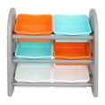 thumbnail image 6 of Wooden Kids' Toy Storage Organizer with 6 Plastic Bins，Gray Color, 6 of 9