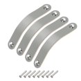 thumbnail image 1 of 4 Paquetes de Tiradores de Cajón de Cuero con Tornillos, Gris/Plata (Espaciado de Agujeros: 128mm), 1 of 5