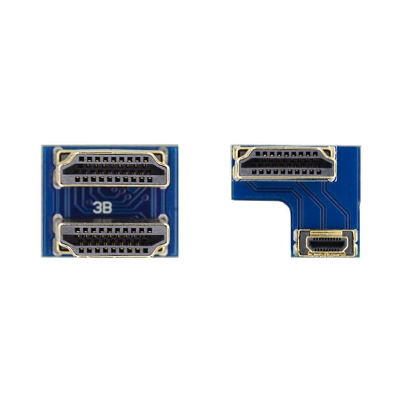 CY 2pcs/set HDMI to Micro HDMI Type A to Type-D Male Connector Socket for Raspberry PI 3B/3B /4B Opposite U Shape Back Angled