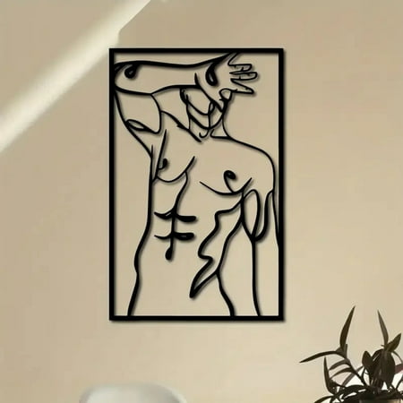 

Dianopex Decorative Garland for Home with Lights Modern Black Metal Pendant Art Home Decoration Living Room Unique Personality Muscle Male Concept Pendant