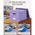 thumbnail image 2 of Organizador de archivos Oterri Lavender, caja de almacenamiento de archivos con forma de carta, 2 of 7