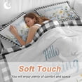thumbnail image 3 of Hello Spring Twin Size Comforter Set, Spring Floral Flower White Daisy Butterfly Black Plaid Bedding for All Seasons, 4 Pcs Bed Set, 1 Quiltcover (68"x86") ,1Sheet(67"x116"), 2Pillowcases (30"x20"), 3 of 9