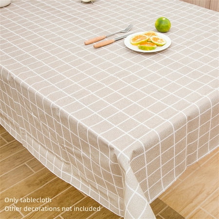 

Happon 1 Pc Brown Check Tablecloth - Water Repellent Stain Resistant Table Cloth 54 x 71 Inch Rectangle Indoor/Outdoor