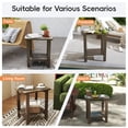 thumbnail image 7 of Ayaya Side Table Set of 2, 17" Solid Wood Square 2-Tier Adirondack End Table, Outdoor Patio Table for Living Room, Porch, Poolside – Weather Resistant Dark Brown, 7 of 7