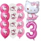 thumbnail image 1 of Globos de cumpleaños de Hello Kitty para niña, decoración de látex rosa, adornos para cupcakes, guirnalda, Pancarta, suministros de fiesta para niños, 1 of 4