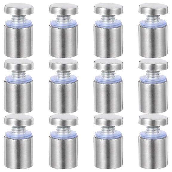 12Pcs Stainless Steel Wall Mounts Standoffs for Acrylic Glass Signs Boards Silver 19X25mm Hardware