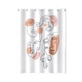 thumbnail image 1 of Cortina de baño Wosthever con 12 ganchos estampado abstracto impermeable 150*180 CM, 1 of 6