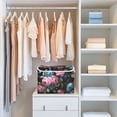 thumbnail image 6 of Foldable Fabric Storage Bin With Handle Collapsible Basket Box Storage With Lid Organizer Rococo Roses, 6 of 7