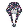 thumbnail image 3 of Kdxio Floral Rabbit Pattern Turban Hat for Women Men Comfortable Adjustable Cleaning Working Cap with Sweatband, 3 of 8