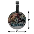 thumbnail image 6 of Aquaman Movie Aquaman vs Black Manta Round Leather Luggage Card Suitcase Carry-On ID Tag, 6 of 8