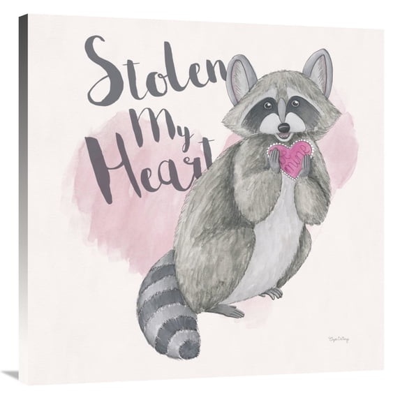 Global Gallery's 'My Furry Valentine I Sq' By Elyse DeNeige Stretched Canvas Wall Art