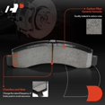 thumbnail image 3 of A-Premium Front Ceramic Disc Brake Pads Set Compatible with Select Ford Models - Excursion 2000-2005, For F-250 Super Duty/For F-350 Super Duty 1999-2004, with Hardware, 4 Pcs, 3 of 7