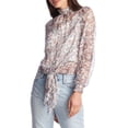 thumbnail image 2 of 1. State Lyrical Paisley High Neck Long Sleeve Blouse, 2 of 4