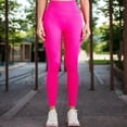 thumbnail image 2 of High Waist Ribbed Seamless Leggings with Sculpting Fit - Medium, Fuchsia, 2 of 6